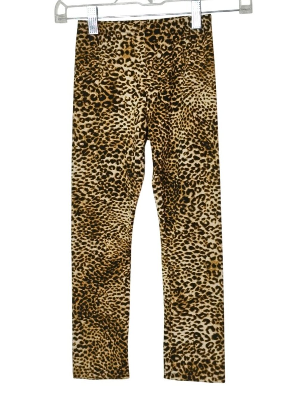 Girls 5 Leggings Leopard Print Stretchy Pants Cotton Blend Preppy Coquette Hip